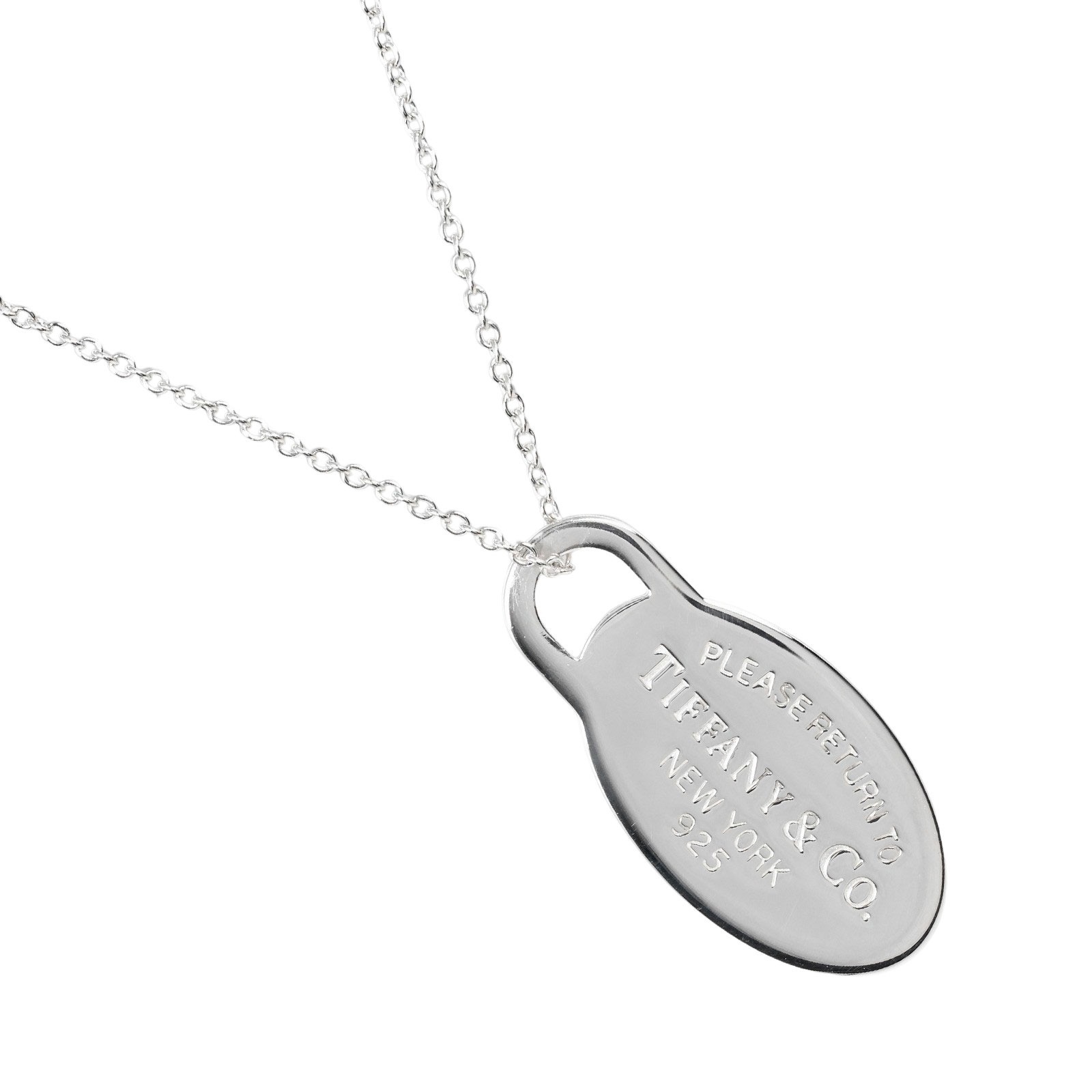 Tiffany Oval Tag Necklace Silver 2639$